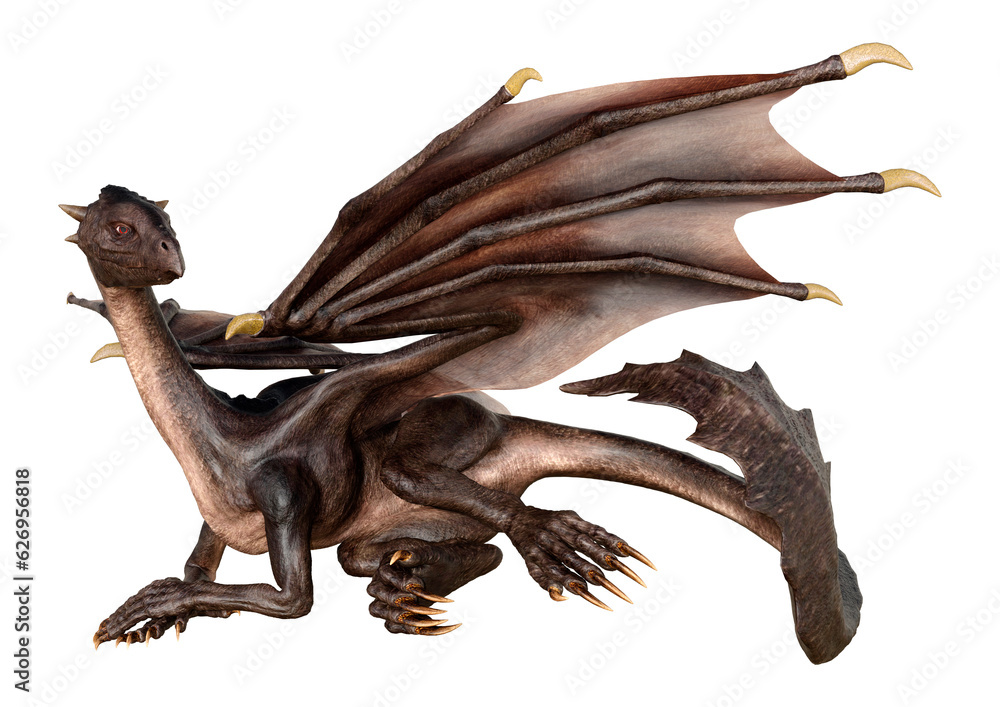 Obraz premium 3D Rendering Fairy Tale Dragon on White