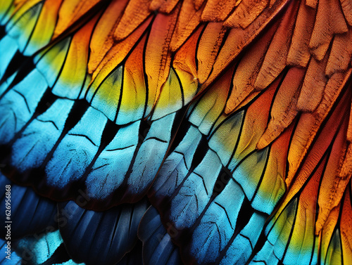 Photo of Butterfly wings: Close-up images of butterfly wings display their colorful patterns, intricate scales, and delicate structures. © siripimon2525