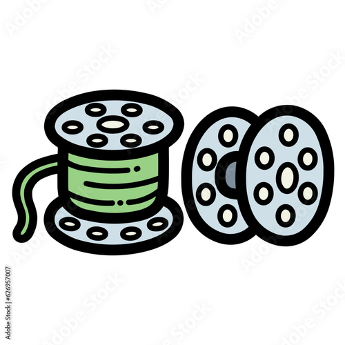 bobbin filled outline icon style