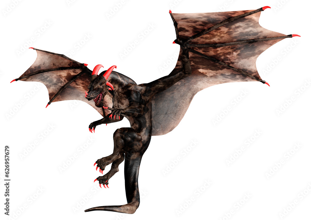 Fototapeta premium 3D Rendering Fairy Tale Dragon on White