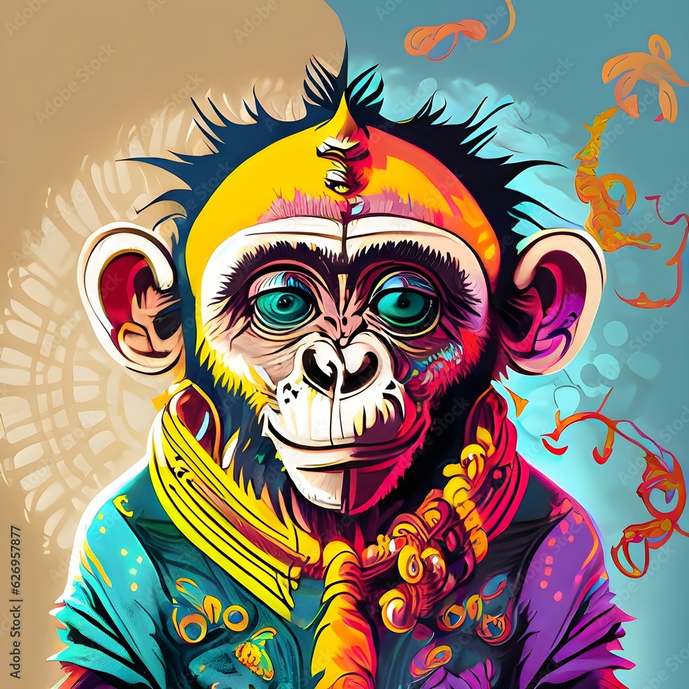 zombie with a smile mask monster monkey vector zombie with a smile mask monster monkey vector