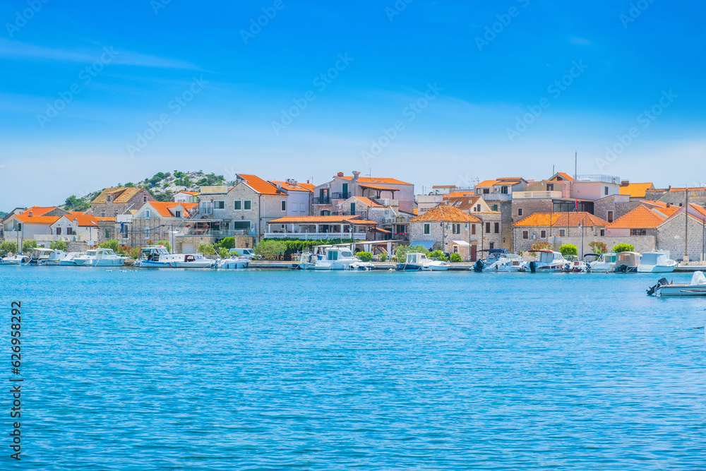 Old town of Tribunj on Adriatic coast in Dalmatia, Croatia