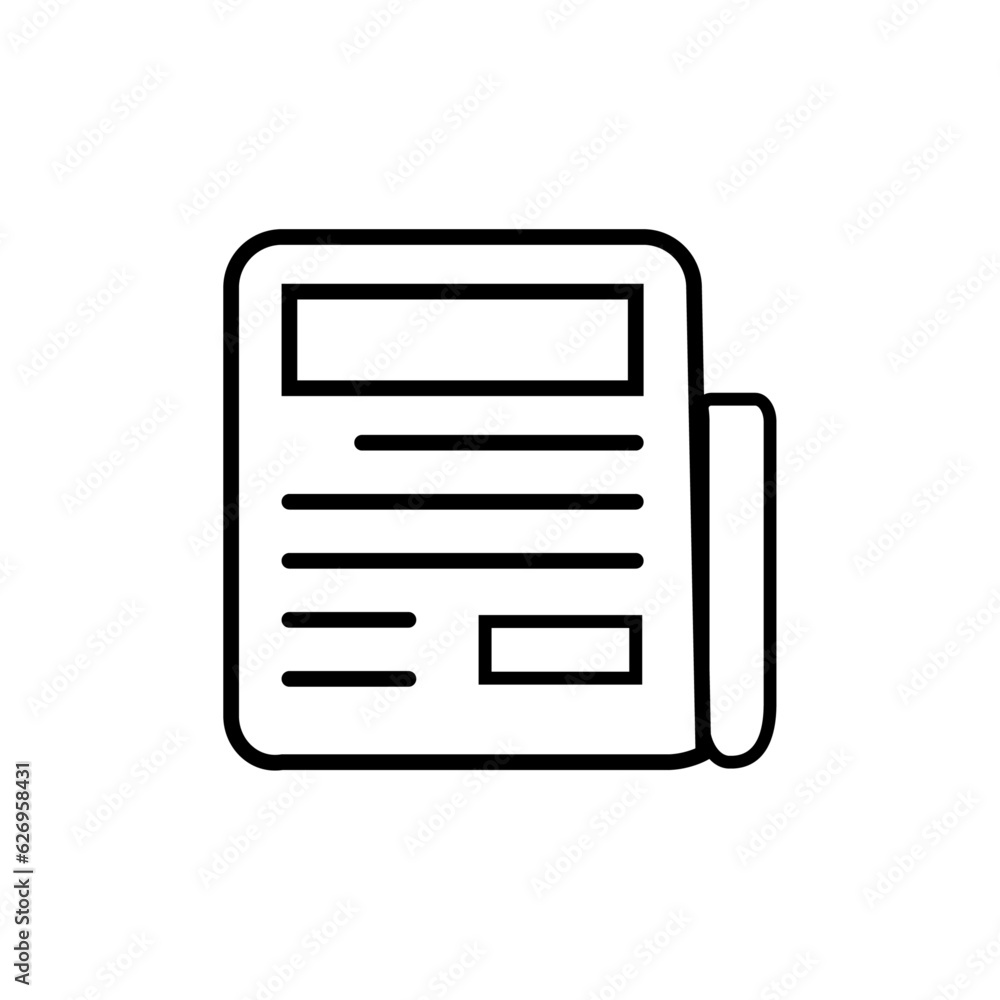 newspaper magazine headline single line vector icons. newspaper magazine headline single line vector icons.