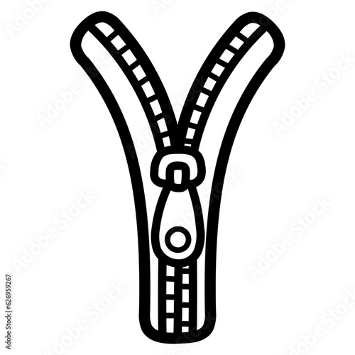 zipper line icon style