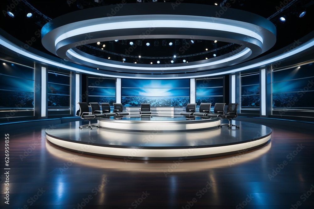 Tv Studio. Backdrop for TV shows .TV on wall. News studio. The perfect ...