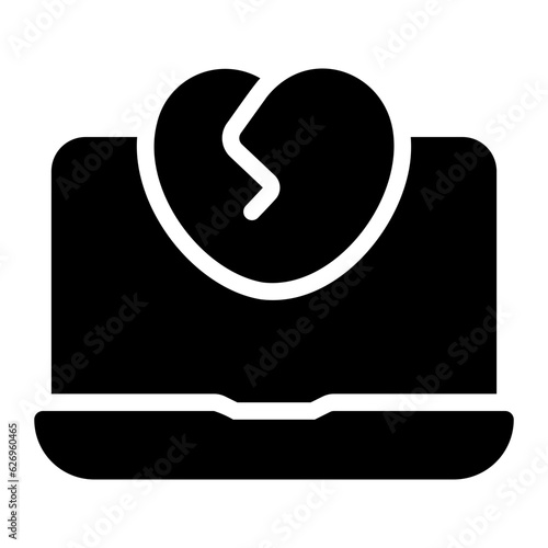 heartbreak glyph icon