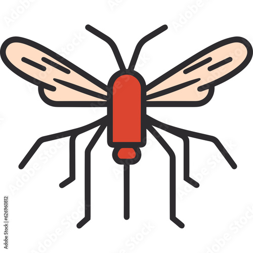 Mosquito insect outlined single icon svg vector
