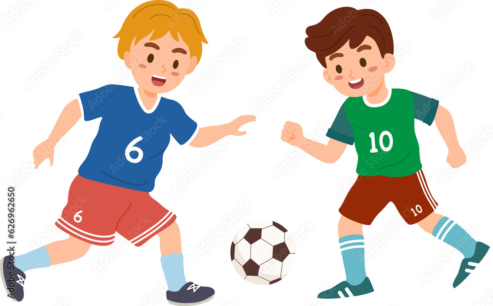 Children playing soccer football. Sport play for kids exercise concept.
