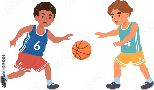 Children playing basketball. Sport play for kids exercise concept. © nateejindakum