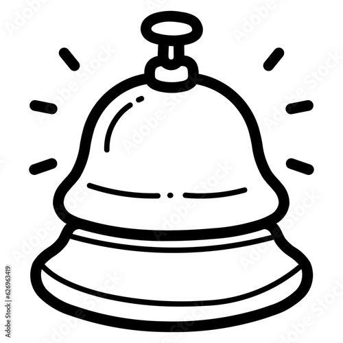 reception bell line icon style