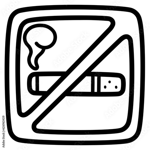 no smoking line icon style