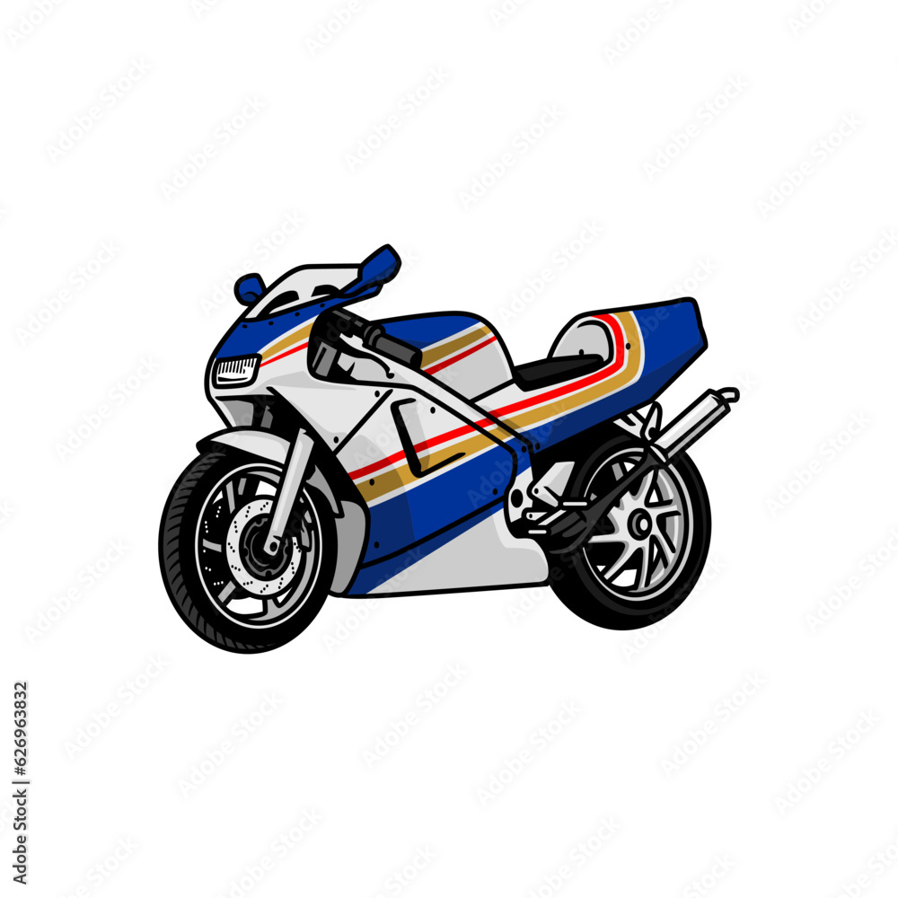 two stroke old sport motorcycle vector on white background. vector art. motorsport illustration. legend sport motorcycle