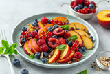 sweet and tasty fresh healthy fruits and berries salad