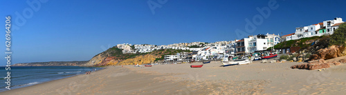 Beach at Salema Village in Algarve Portugal