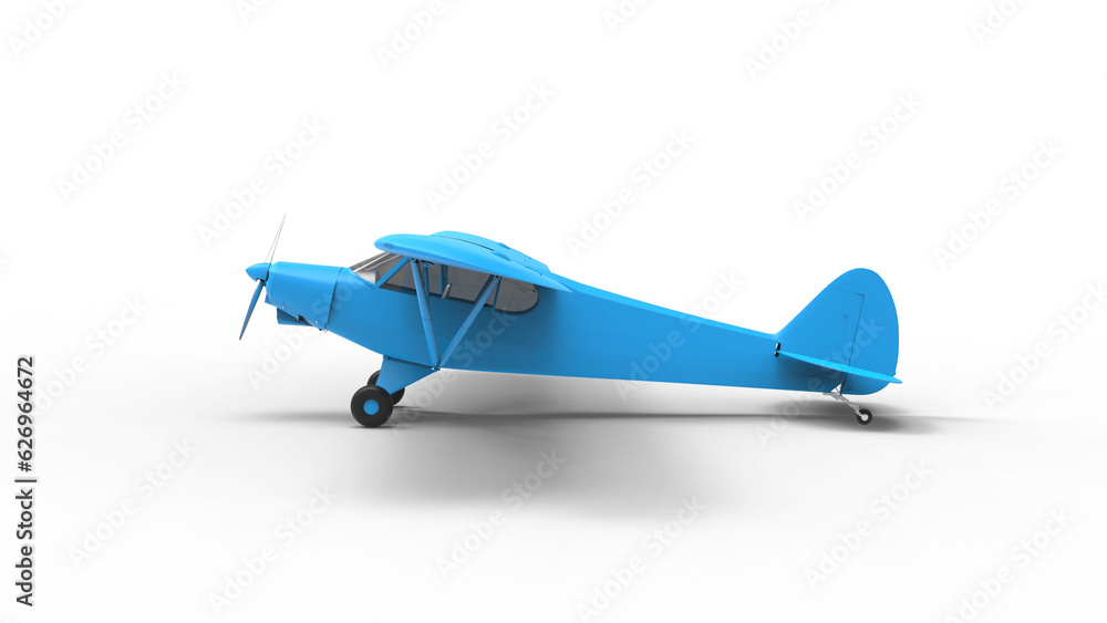 plane side view with shadow 3d render plane side view with shadow 3d render
