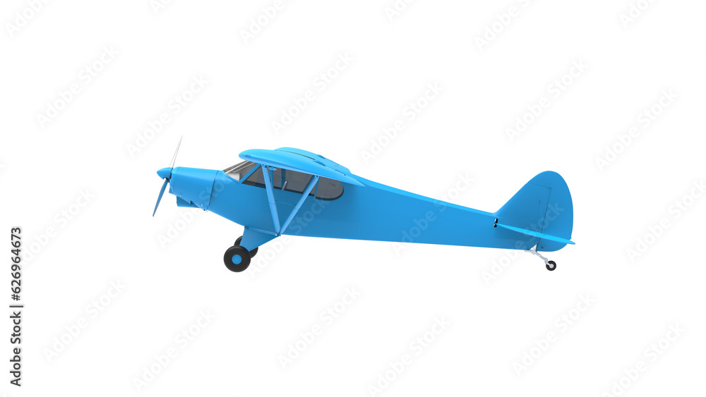 plane side view without shadow 3d render plane side view without shadow 3d render