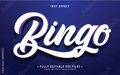 Bingo 3D Style Text Effect Full Editable