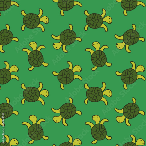 Green turtle pattern design vector (ID: 626965081)