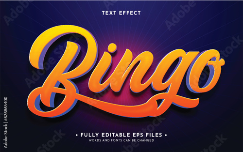 Bingo 3D Style Text Effect Full Editable