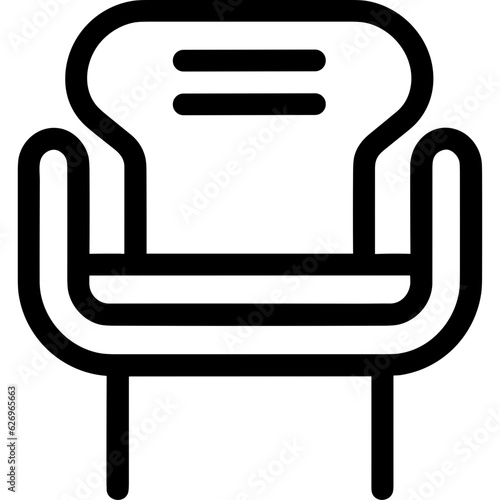 Armchair interior furniture chair single icon outline svg vector