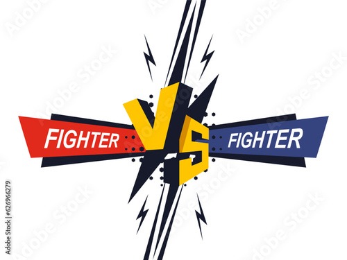 Versus banner. VS. Game battle on isolated white background. Vector illustration template, background, and poster.