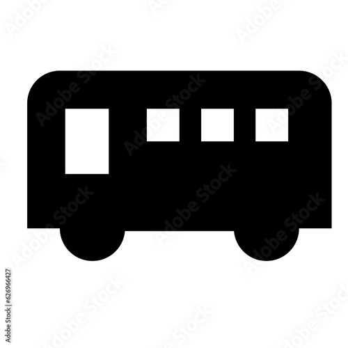 乗り物、バスを表す塗りつぶしスタイルのアイコン