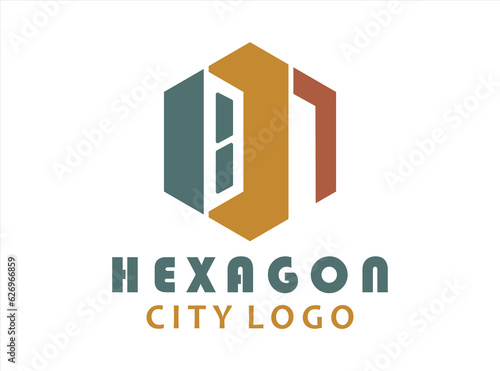 Hexagon City Logo design template