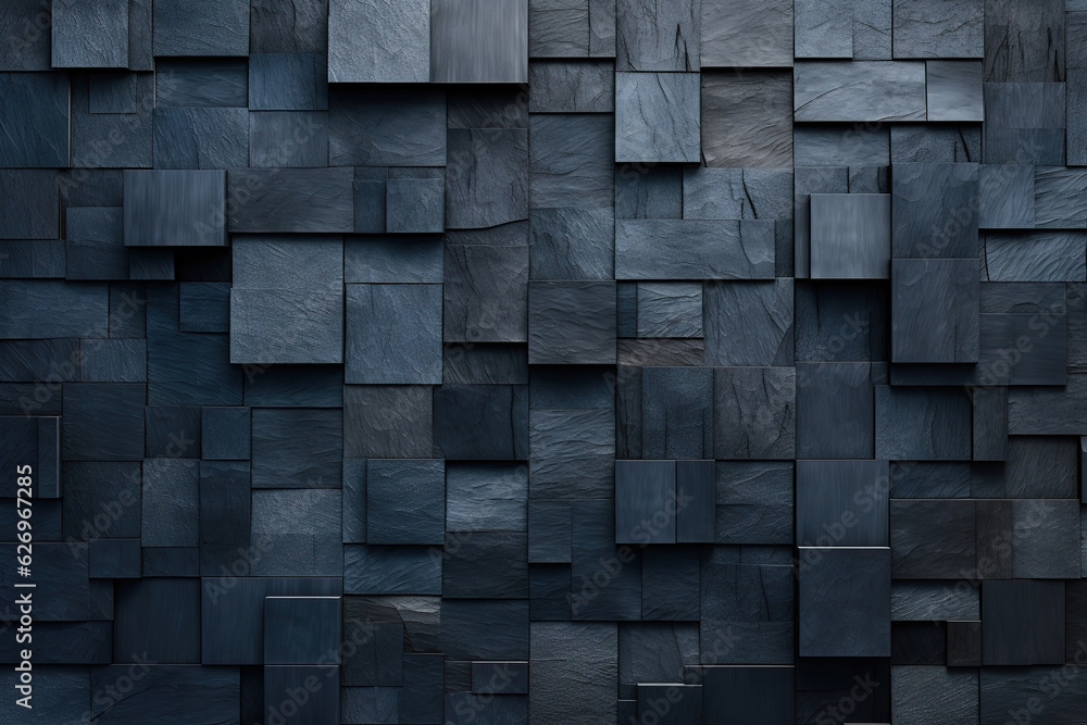Brick black and blue wall background generative ai Brick black and blue wall background generative ai