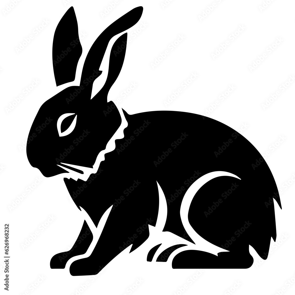 Silhouettes of easter bunny isolated on a white background Silhouettes of easter bunny isolated on a white background