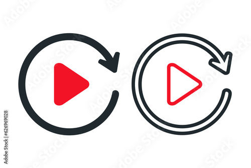 Recent video icon. Illustration vector