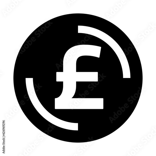 金融、通貨、ポンドを表す塗りつぶしスタイルのアイコン