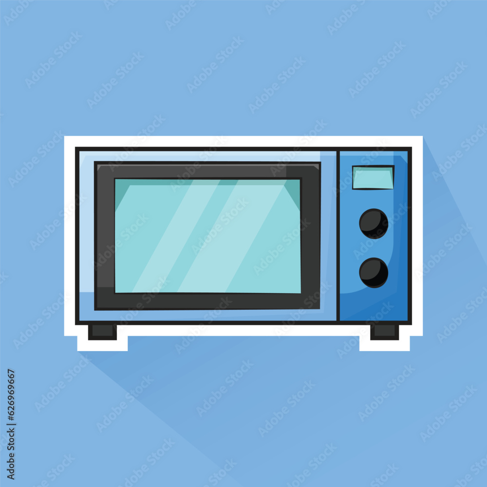 Illustration Vector of Blue Oven in Flat Design Illustration Vector of Blue Oven in Flat Design