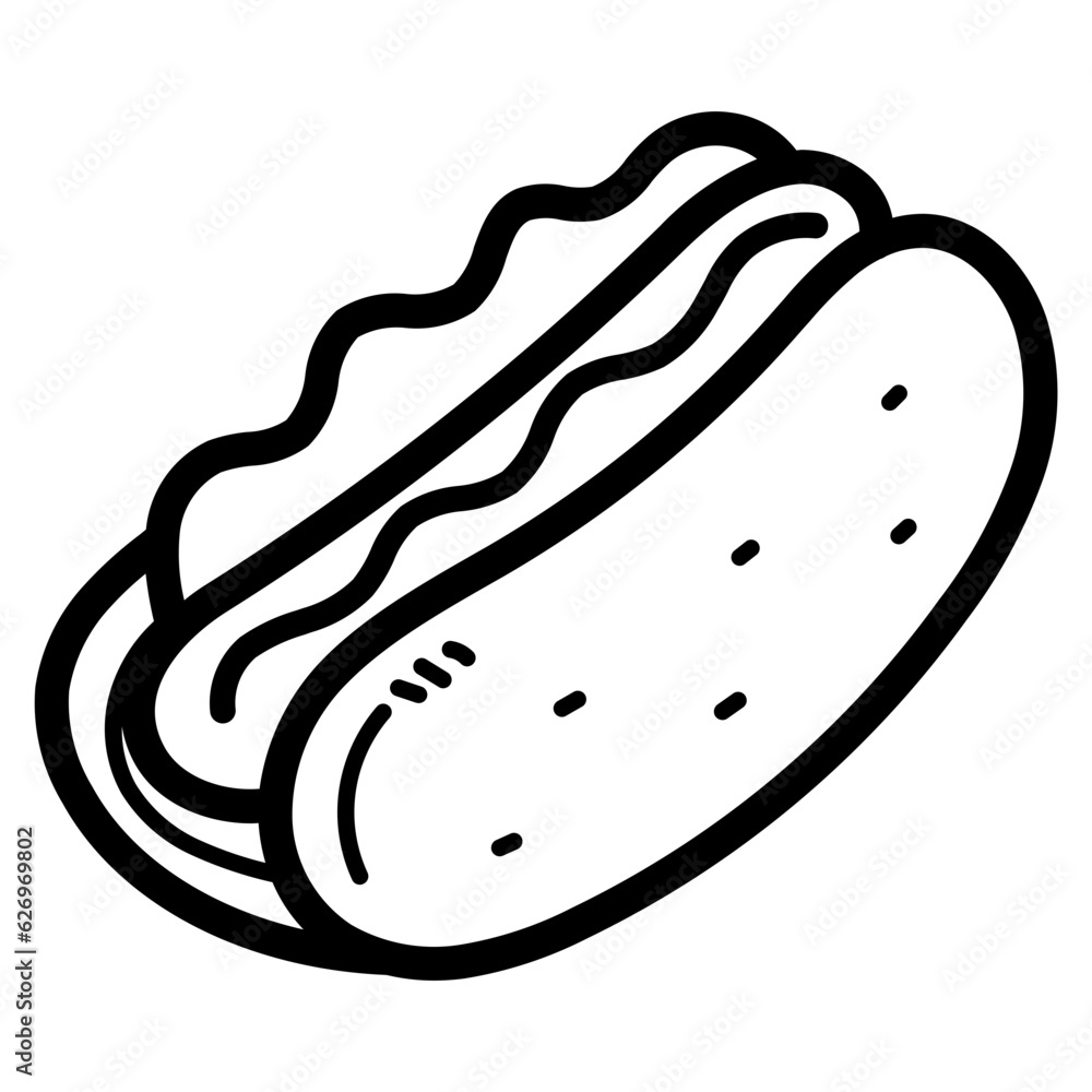 hot dog line icon style hot dog line icon style