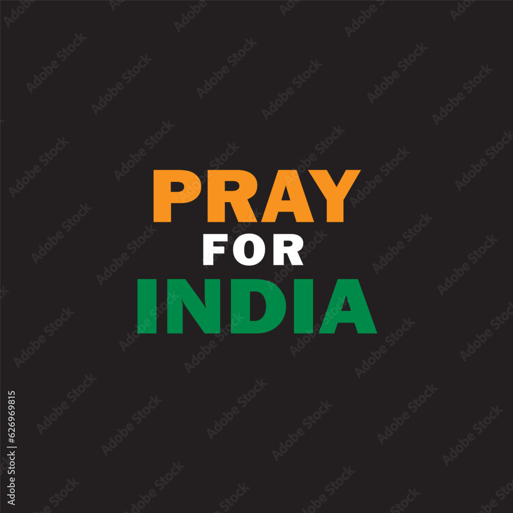 Pray for India Train accident, Aircraft crashes, Flood Affected banner , poster and with text Pray for India vector illustration. 