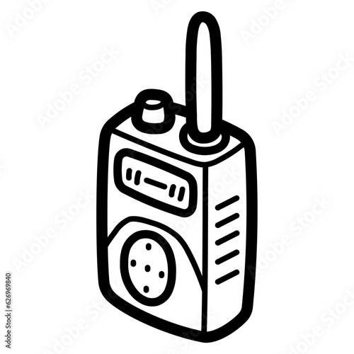 walkie talkie line icon style