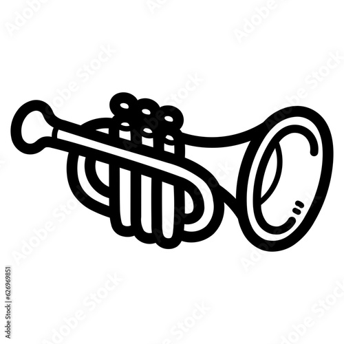 trumpet line icon style