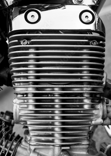 closeup of motorcycle engine