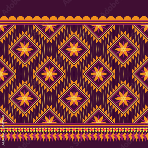 Geometric ethnic pattern seamless flower color. seamless pattern. Design for fabric,curtain,background,carpet,wallpaper,clothing,wrapping,Batik,mandalas,fabric,Vector illustration. pattern style.