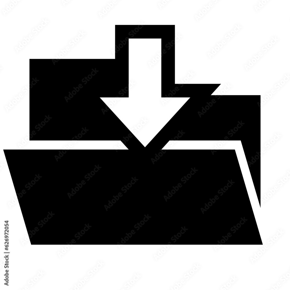 ファイル、フォルダを表す塗りつぶしスタイルのアイコン