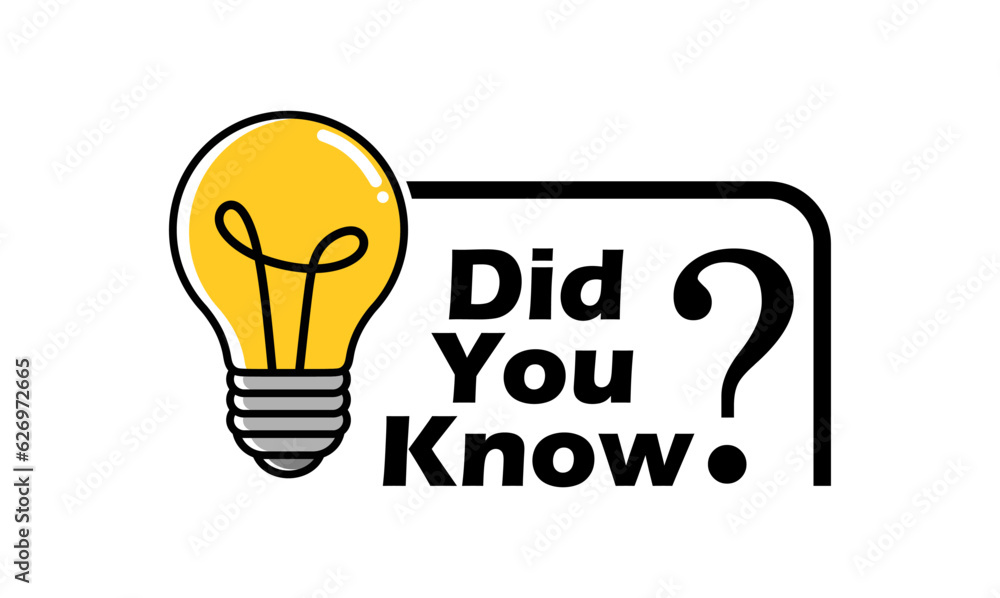 Did You Know label design with light bulb. Did You Know sign illustration vector. Did You Know label design with light bulb. Did You Know sign illustration vector.