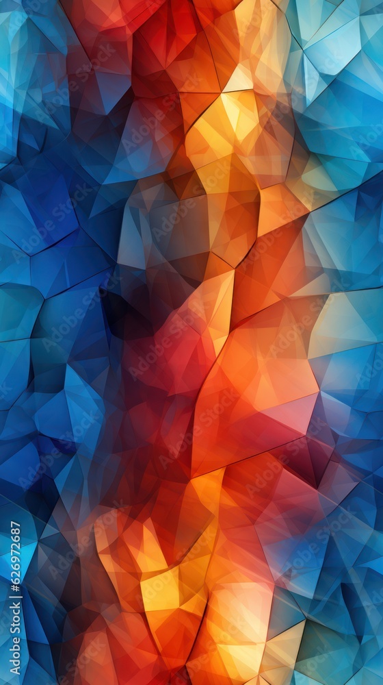 Abstract colorful background with triangles. Seamless pattern - generative ai 