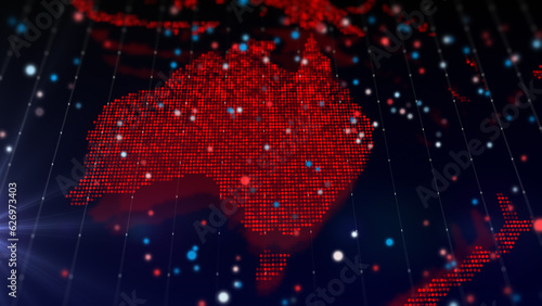 3D rendering digital map of Australia