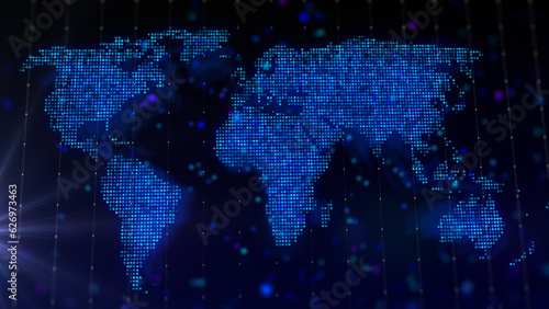 3D rendering digital map of world