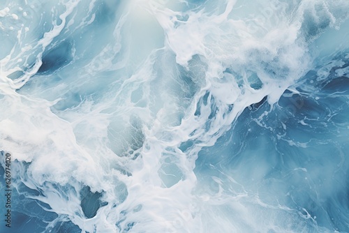 Cool Deep Ocean Waves, White Foam. Clean Water