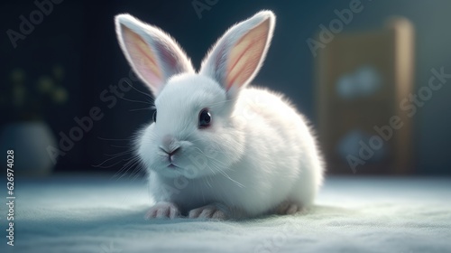 Adorable cute bunny. Created with Generative AI. 