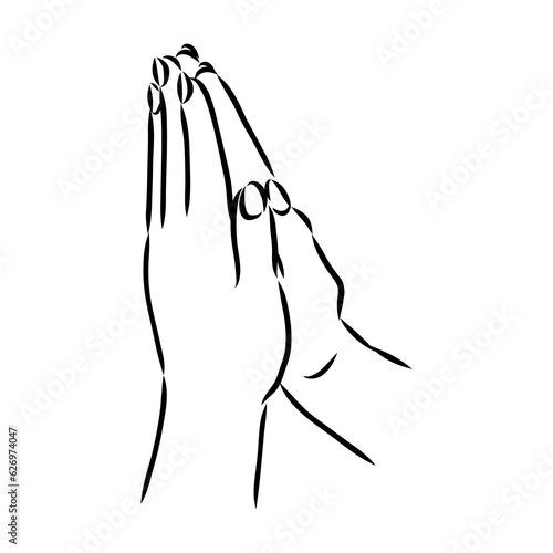 hands folded in a prayer to god hands in prayer, vector