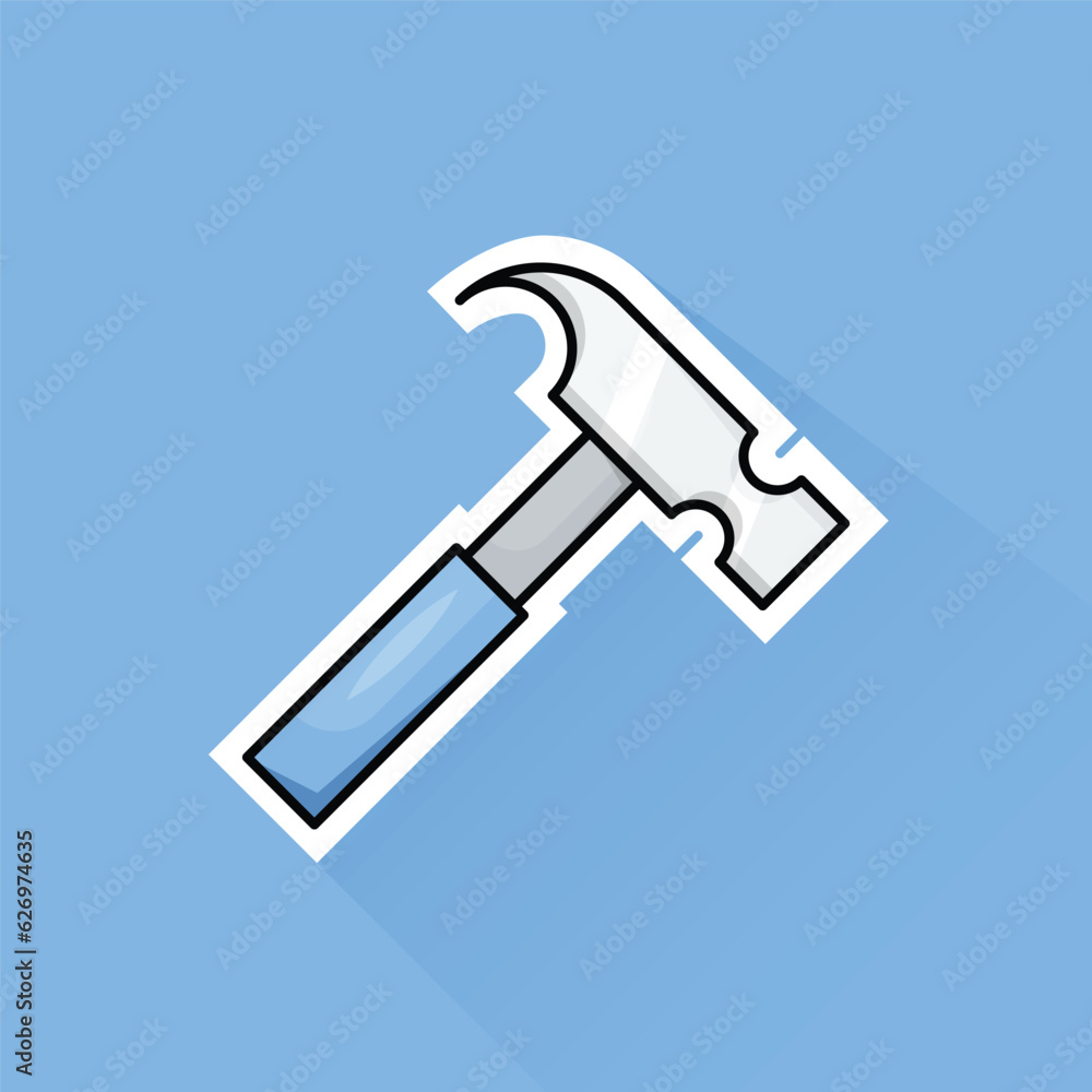 Illustration Vector of Light Blue Hammer in Flat Design Illustration Vector of Light Blue Hammer in Flat Design