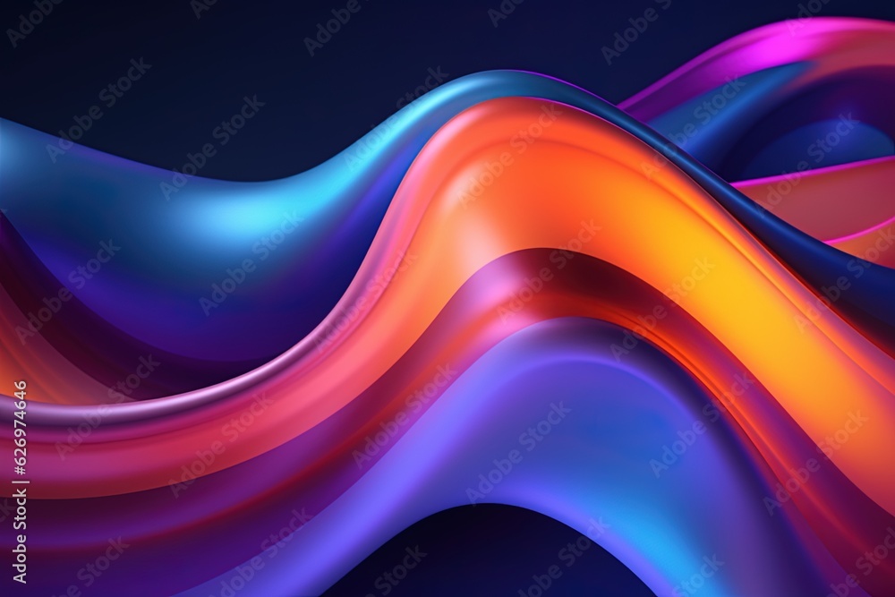 Obraz premium Amazing Abstract Concept. Colorful Shapes on a Total Black Background.