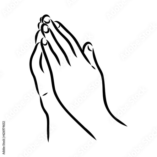 hands folded in a prayer to god hands in prayer, vector