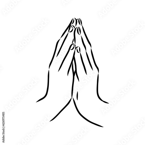 hands folded in a prayer to god hands in prayer, vector